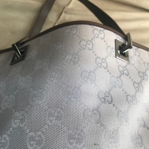 Purp/Brwn GG Jacquard small bucket tote for sale! - Picture 2 of 8